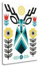 "Folk Lodge Deer II V2 Teal" By Michael Mullan, Giclee on Gallery Wrap Canvas