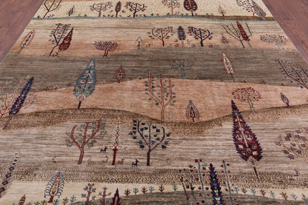 8' 10" X 11' 10" Persian Gabbeh Tribal Handmade Wool Rug Q8104