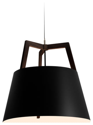 Imber 24" Pendant, Dark Stained Walnut, No Diffuser, Corded, Incandescent
