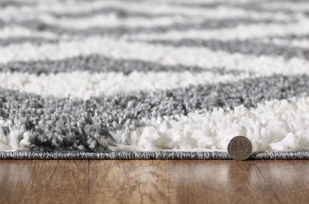 Pax Illusions Moroccan Rug, Dark Grey, 8'9" X 13'