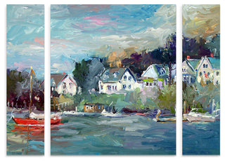 Richard Wallich 'Dock' Multi Panel Art Set Large, 41"x30"