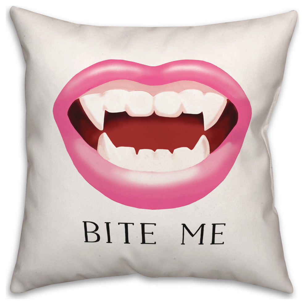 Bite Me Vampire 18x18 Throw Pillow