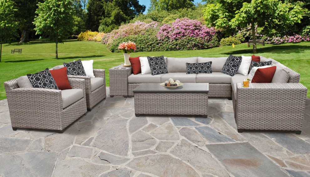 Florence 11 Piece Outdoor Wicker Patio Furniture Set 11d