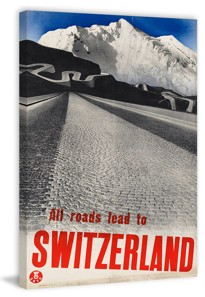 "All Roads Lead to Switzerland" Painting Print on Wrapped Canvas, 40"x60"