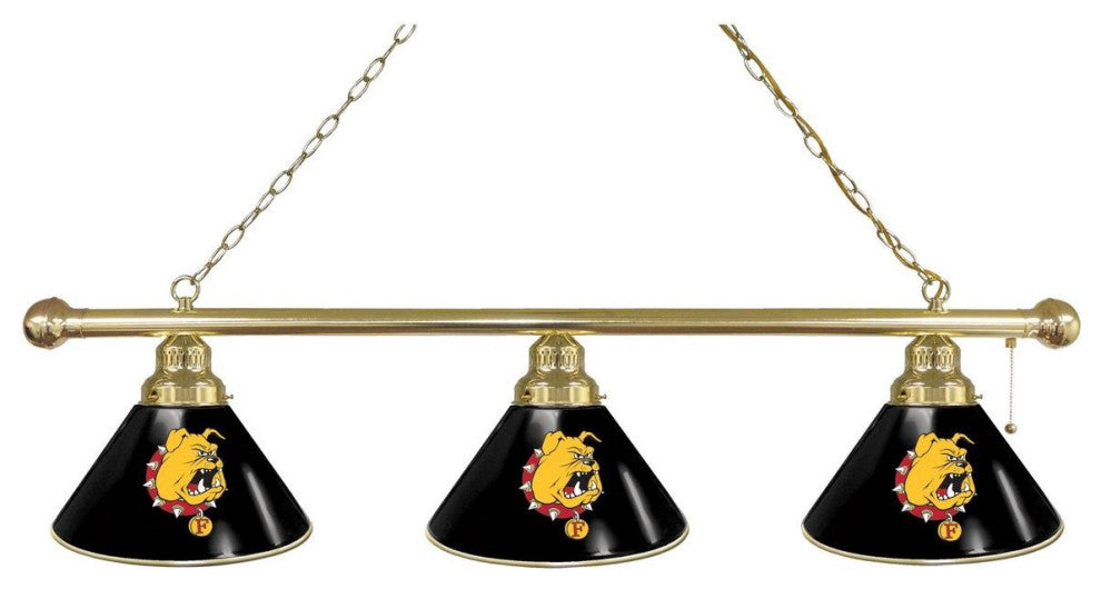 Holland Ferris State 3-Shade Billiard Light - Brass Fixture
