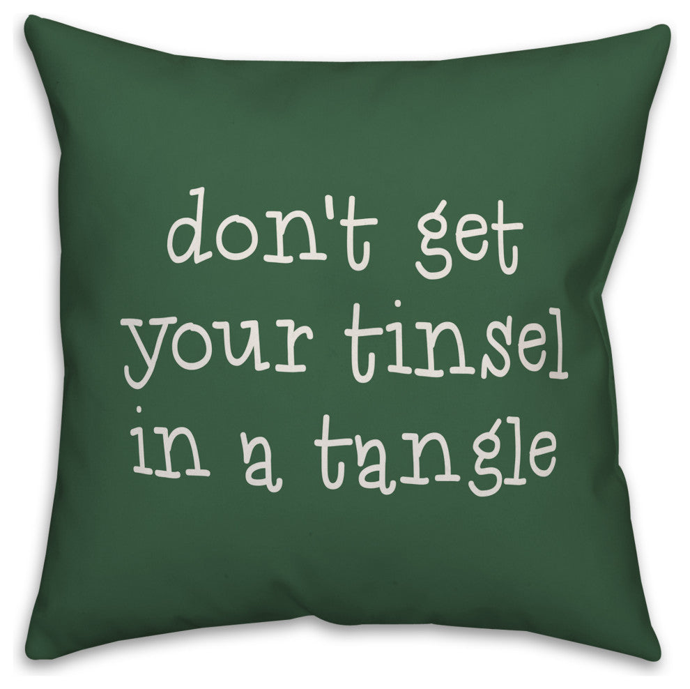 Don't Get Your Tinsel In A Tangle 20"x20" Throw Pillow Cover