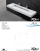 ADM Bathroom Rectangular Wall Mounted Sink, White 63", Matte White