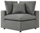 Modular Lounge Loveseat Deep Sofa, Charcoal Gray, Modern, Outdoor Patio