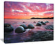 "Moeraki Boulders at Sunset" Seashore Canvas Photo Print, 20"x12"