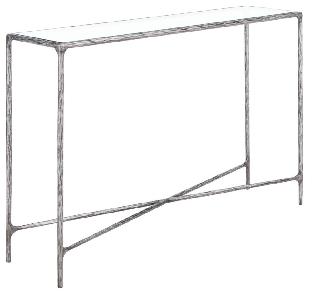 Safavieh Couture Jessa Forged Metal Rectangle Console Table, Silver