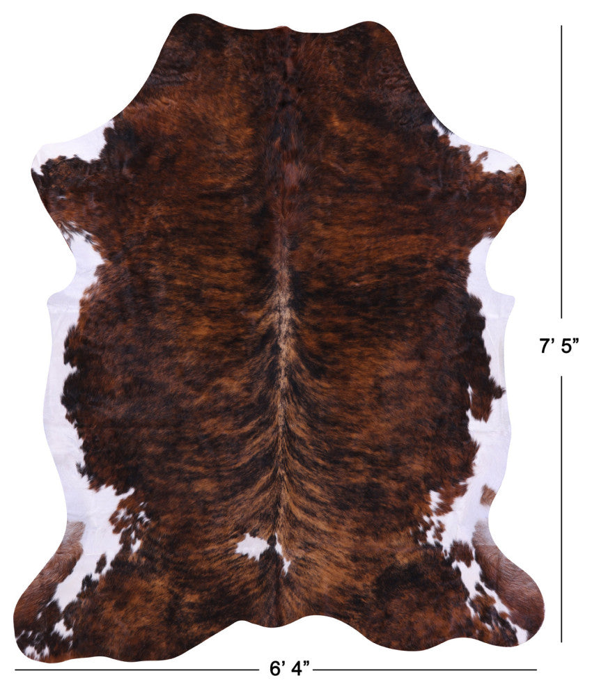 7' 5" X 6' 4" Brindle Natural Cowhide Rug C2302