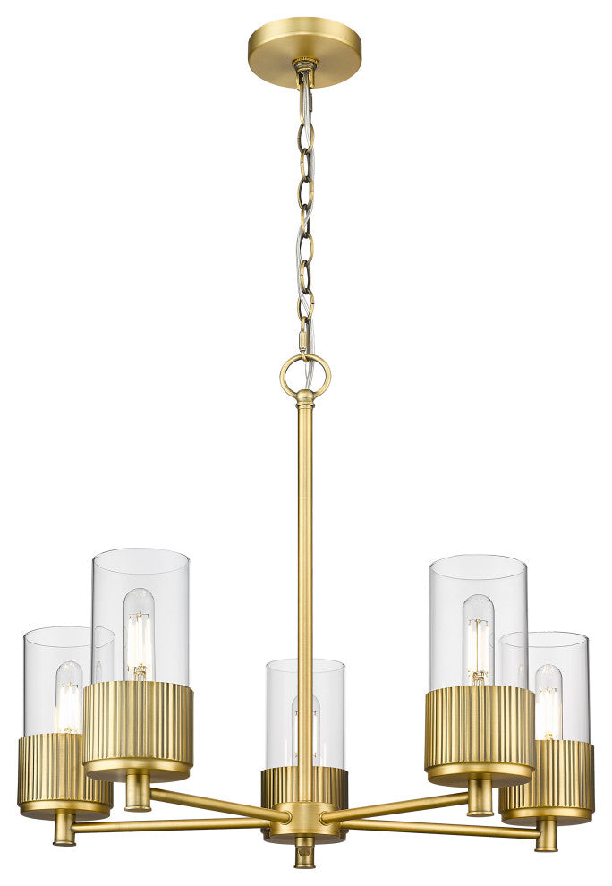 Innovations Bolivar 5 25" Chandelier Brushed Brass