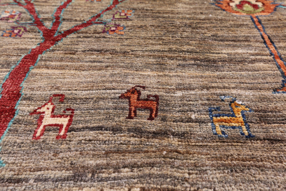 6' 7" X 9' 8" Tribal Persian Gabbeh Hand Knotted Rug Q5329
