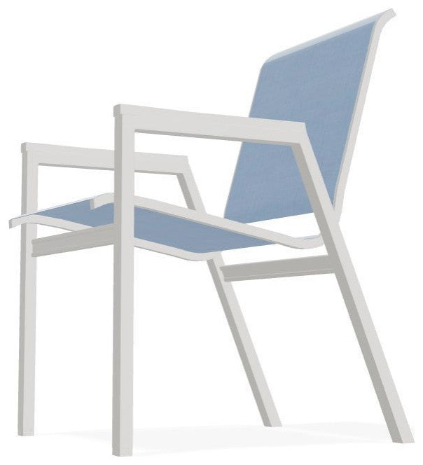 Bazza Sling Stackable Outdoor Dining Chair, Sky/Snow