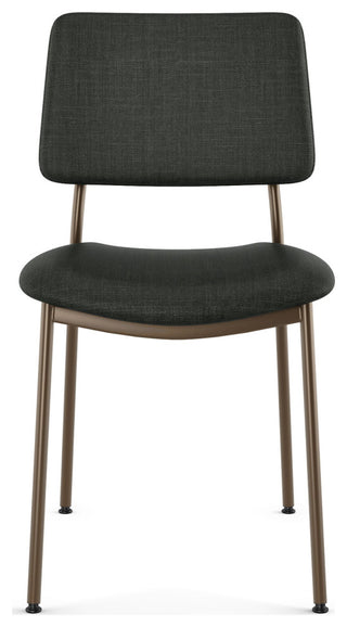 Amisco Sullivan Dining Chair, Black Polyester / Bronze Metal