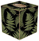 TB882-Ferns on Black Tissue Box Cover