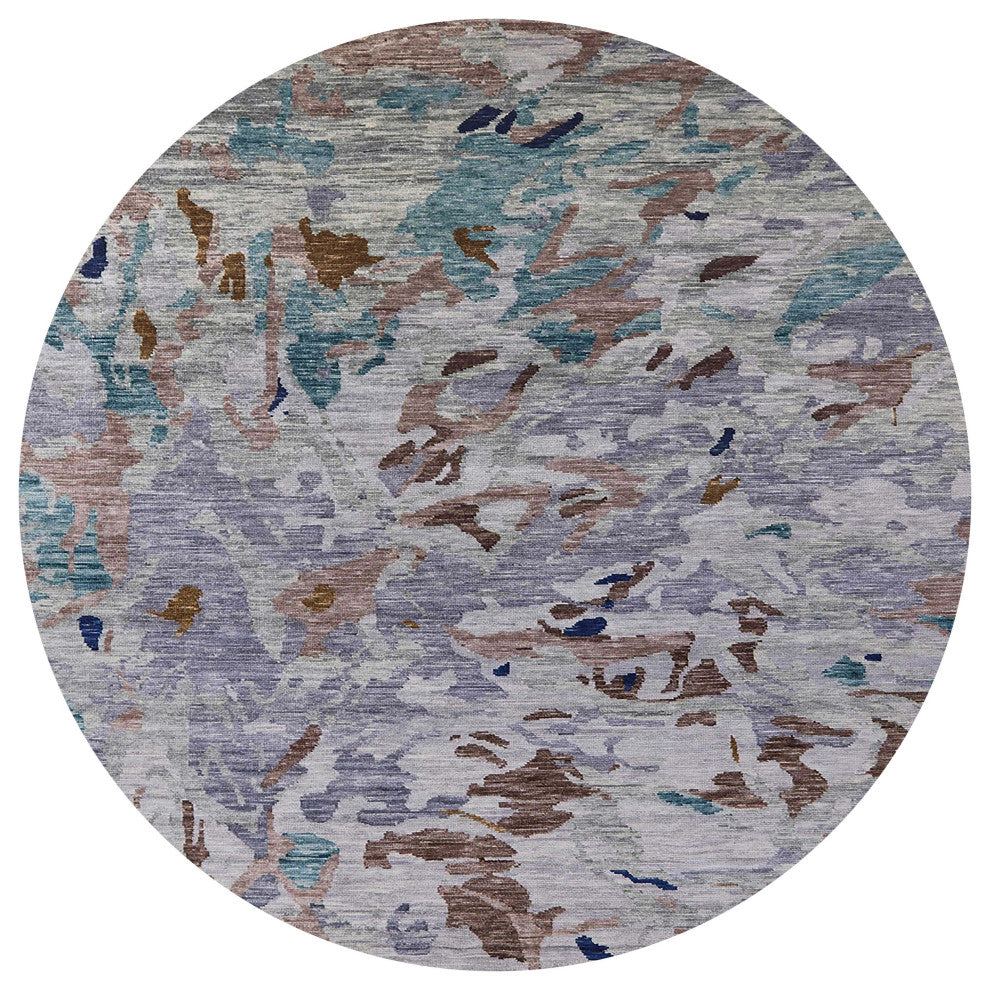 Ahgly Company Indoor Round Mid-Century Modern Area Rugs, 5' Round