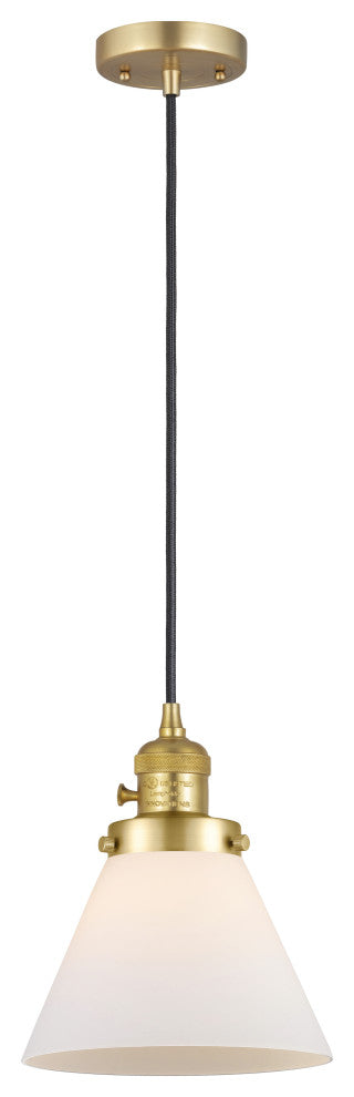 Innovations 201CSW-SG-G41-LED Cone 1 Light Mini Pendant, Switch, Satin Gold