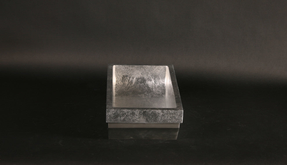 Kosta Luxe Glass Sink, Silver Leaf
