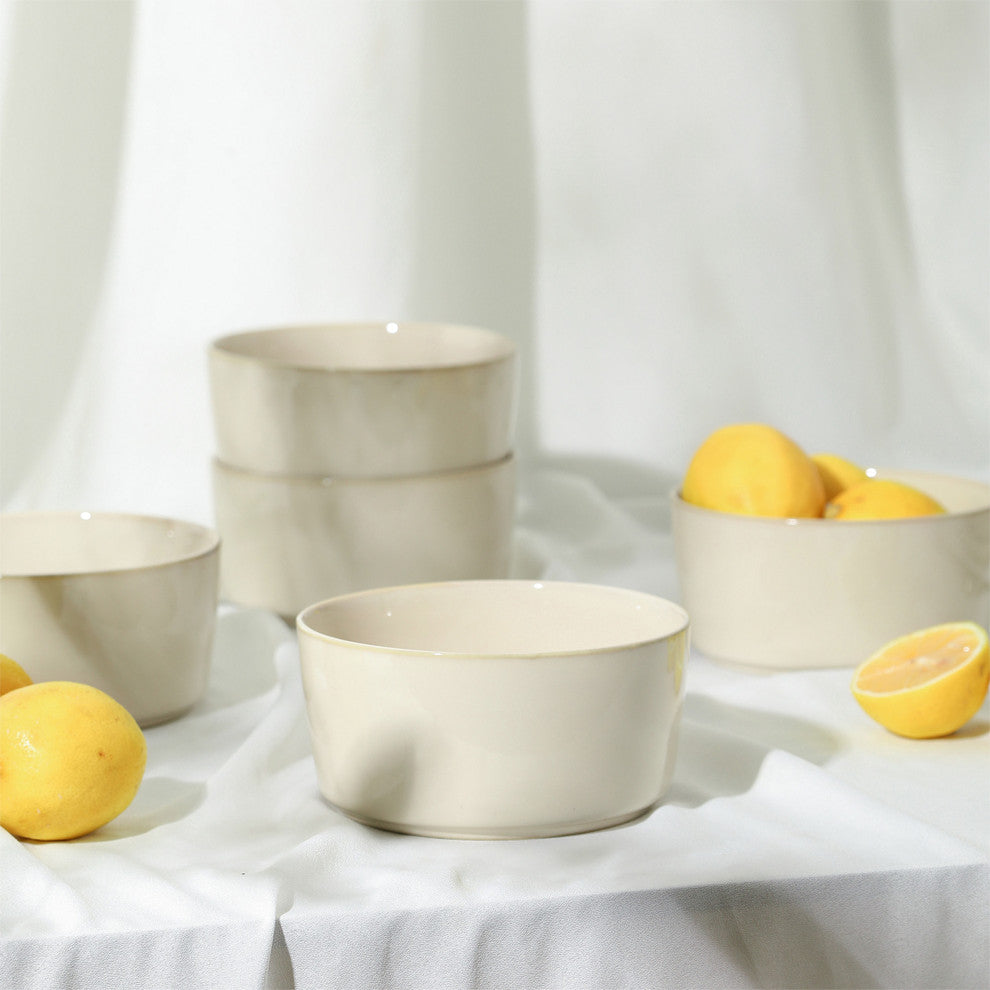 Stone Lain Eden Stoneware Cereal Bowl Set of 4, Beige