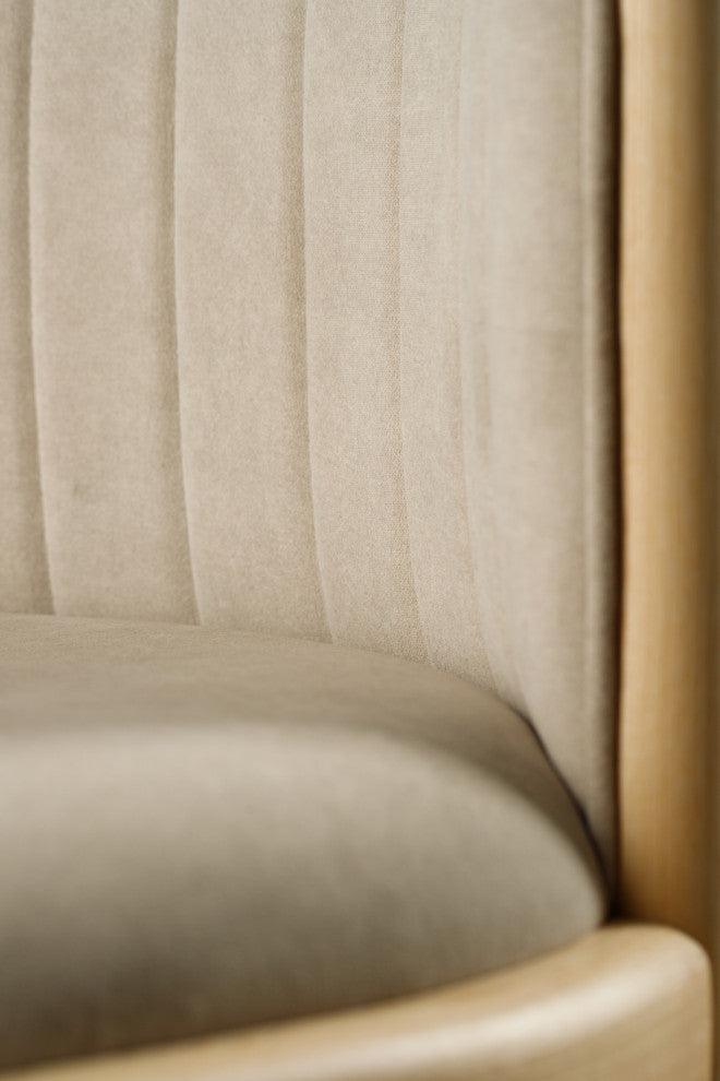 Alton Dining Chair, Ash Wood, Beige Material