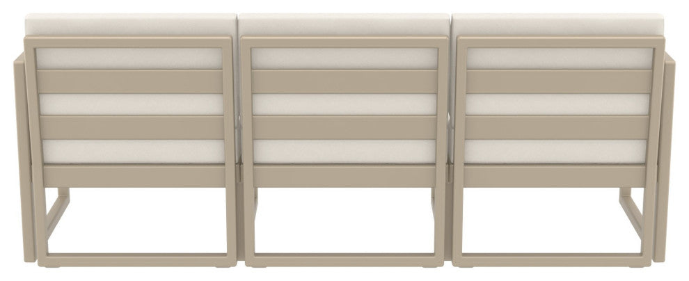 Mykonos Patio Sofa Taupe With Acrylic Fabric Natural Cushion