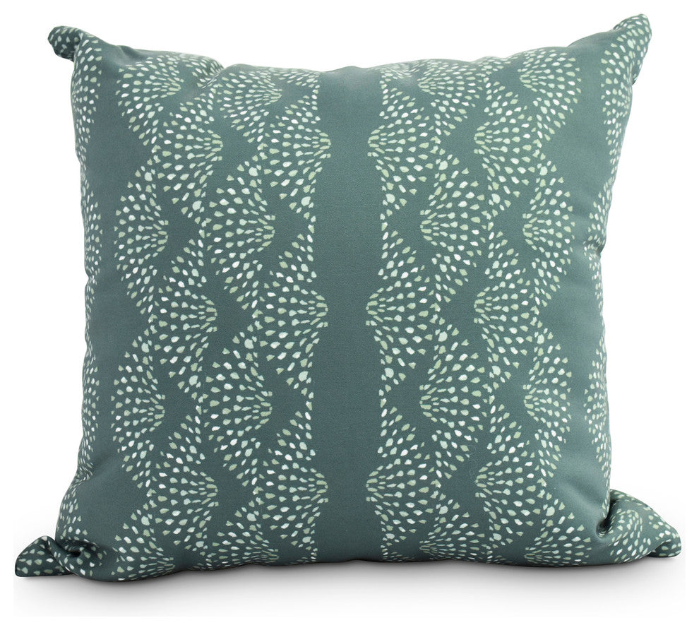 Dotted Decor 16" Green Stripe Print Decorative Throw Pillow