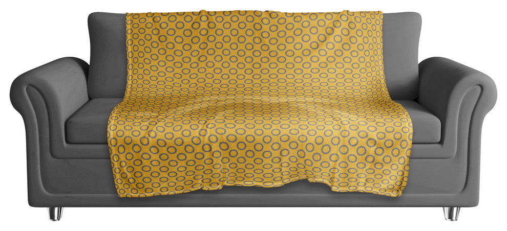 Circle Pattern in Yellow Fleece Blanket
