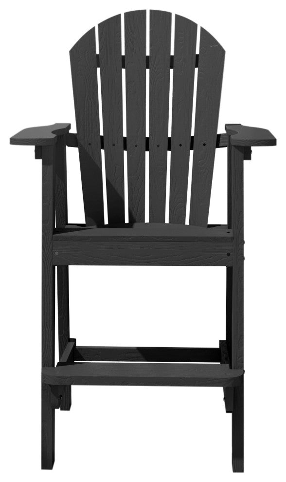 Rustic Adirondack Chairs Outdoor BarStools with Hight Back Design, Black