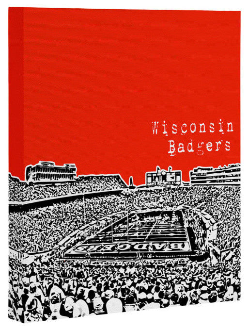 Deny Designs Bird Ave Wisconsin Badgers Red Art Canvas