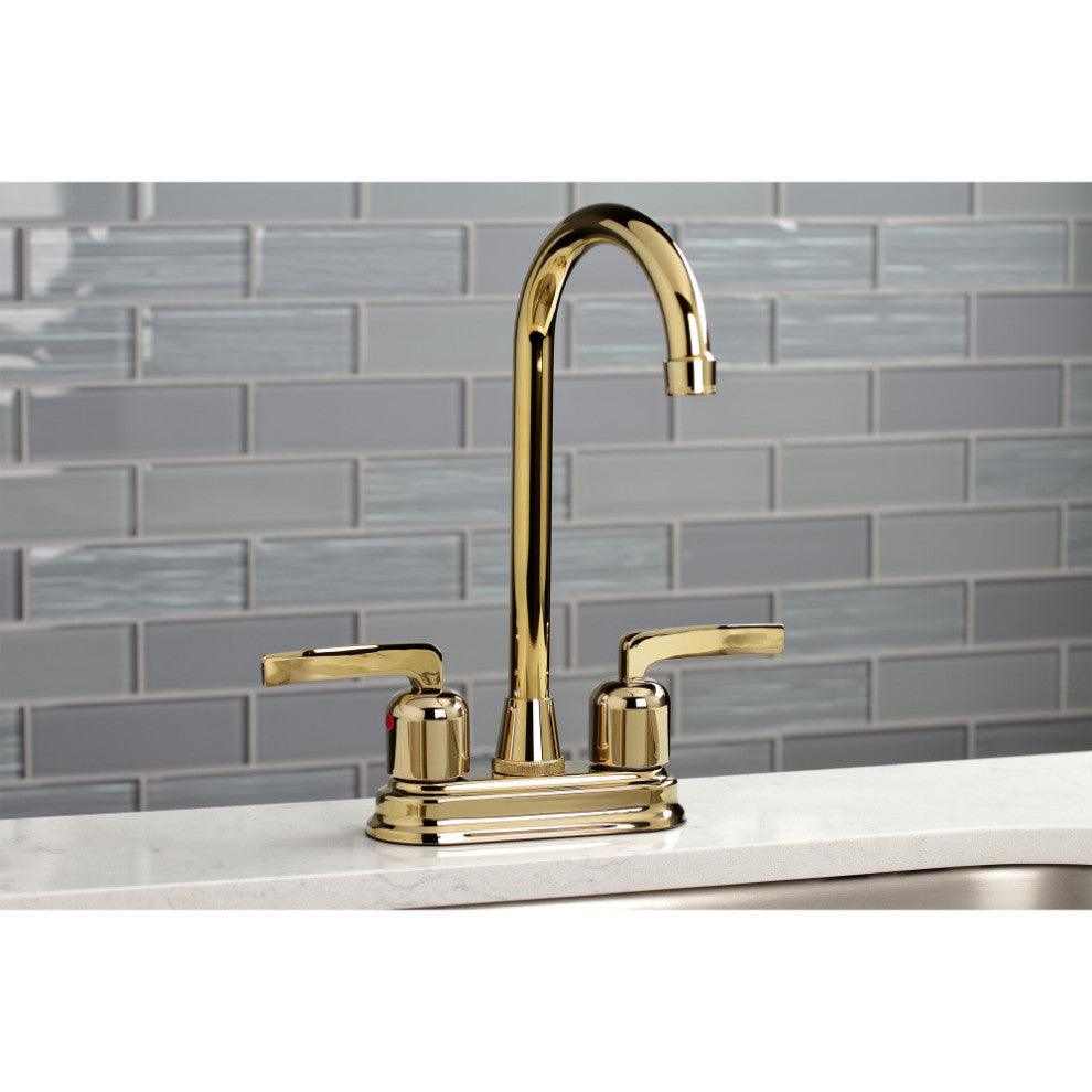 Kingston Brass KB8492EFL Centurion Bar Faucet, Polished Brass