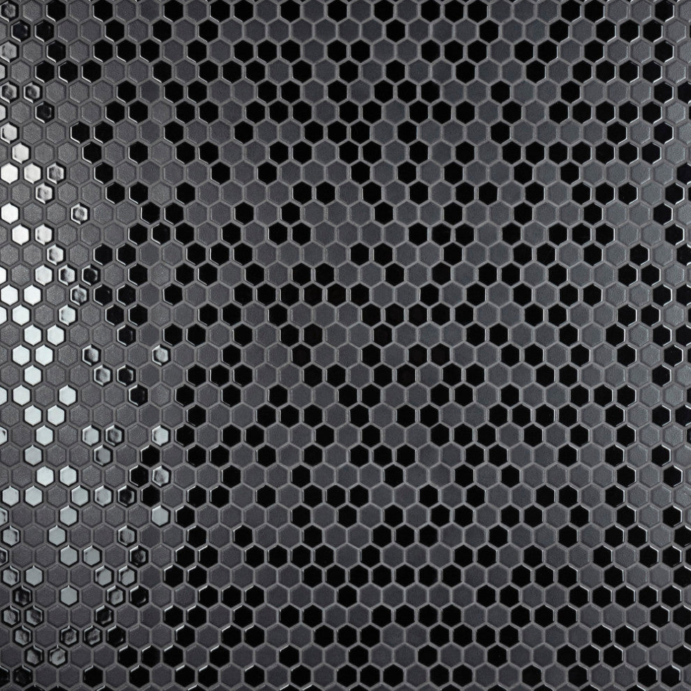 Citi Hex Black Porcelain Floor and Wall Tile