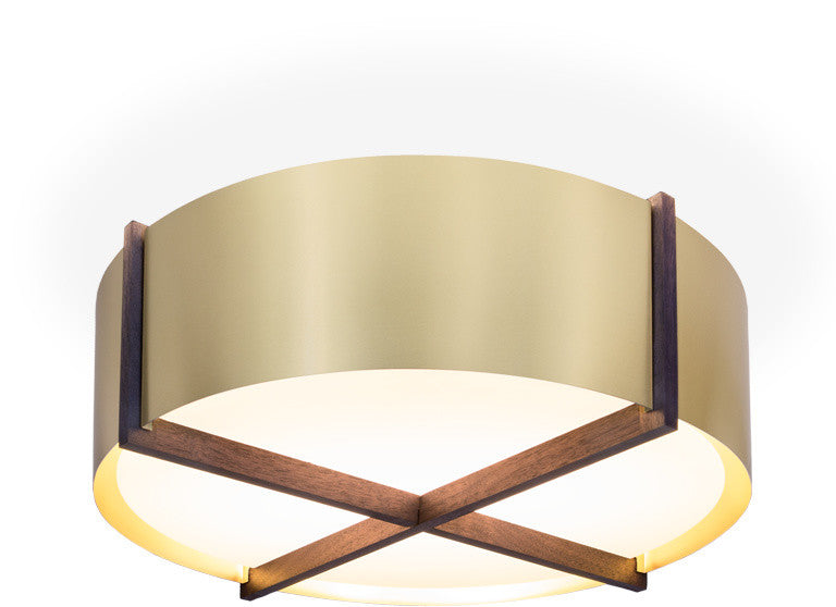 Plura 18 Pendant, Walnut, Brushed Brass, Gu-24 Socket