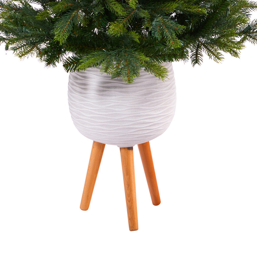 5' North Carolina Spruce Faux Xmas Tree W/Lights & 207 Bendable Branches W/Stand