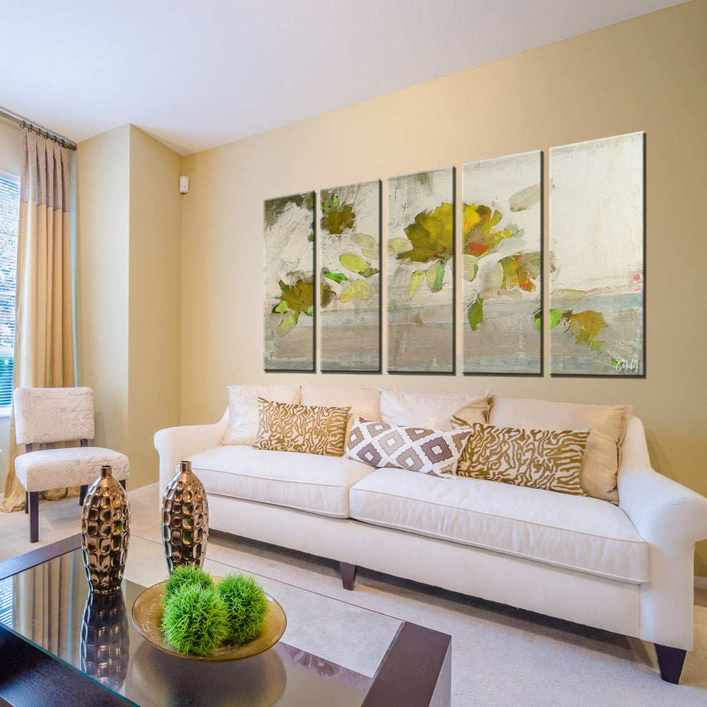 Ready2hangart 'Painted Petals III-B' Canvas Wall Art, 40"x40"