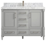 Aberdeen 48 Single Sink Bath Vanity in Coventry Gray 2" Carrara Marble
