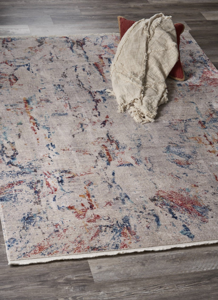 10" x 13" Gray Toned Abstract Area Rug