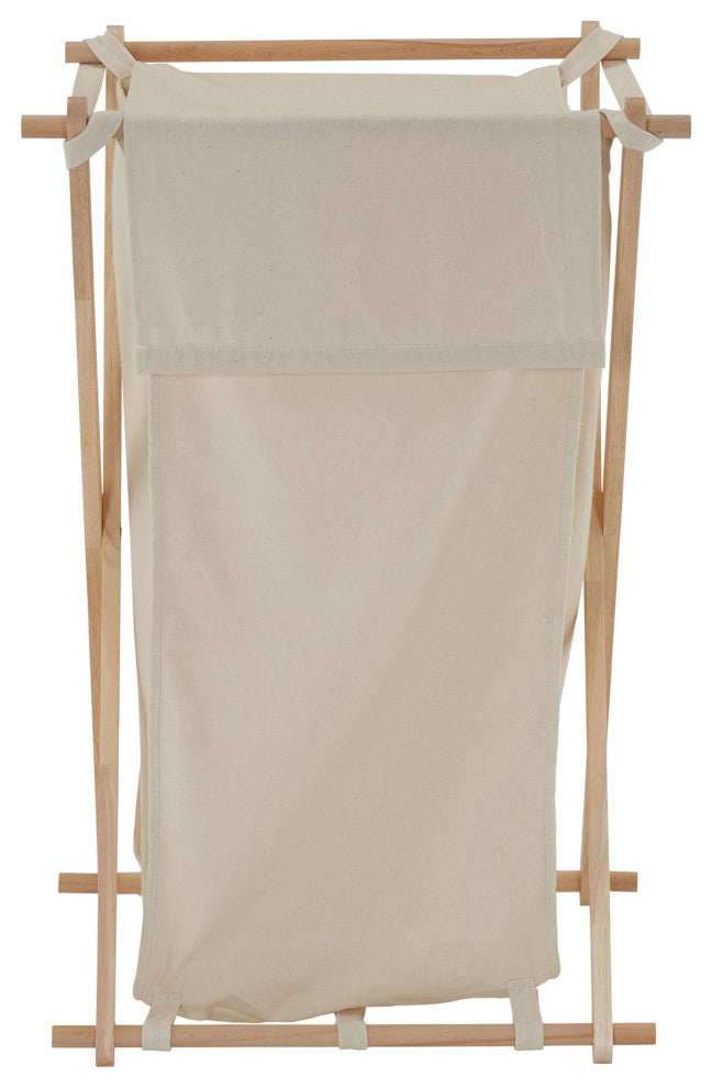 X-Frame Wood Laundry Hamper, Single