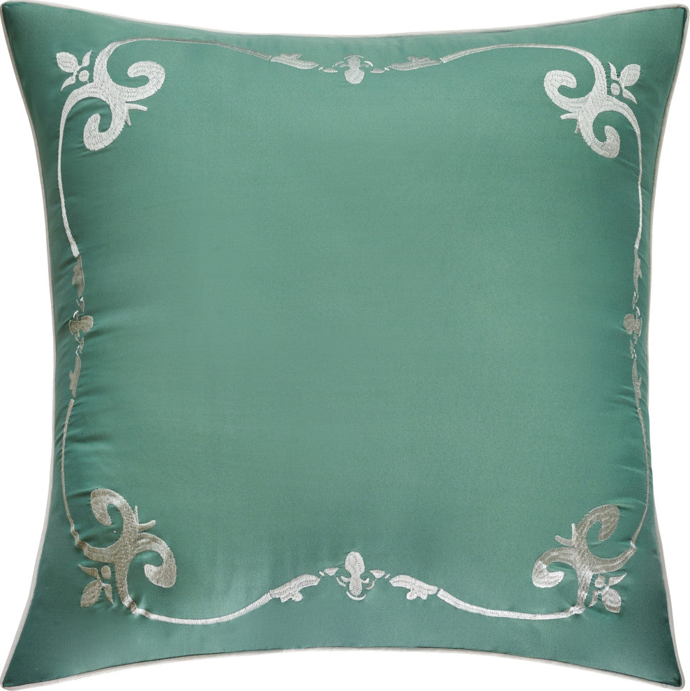 Barvina 9 Piece Damask Comforter Set, Sage, King