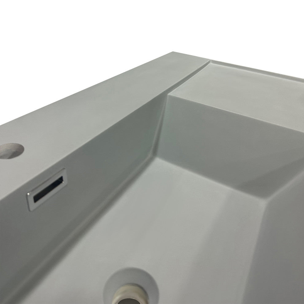 39" Composite Granite Sink Top, Dark Gray