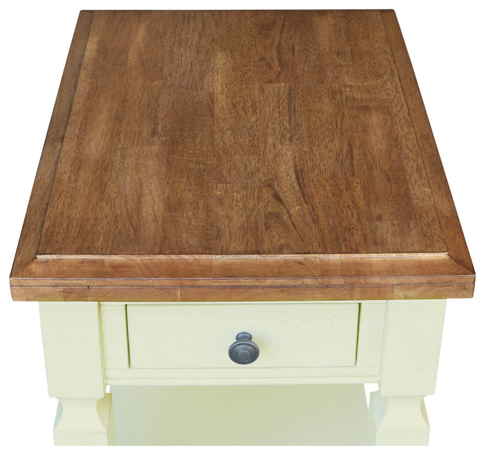 Vista End Table, Hickory/Shell