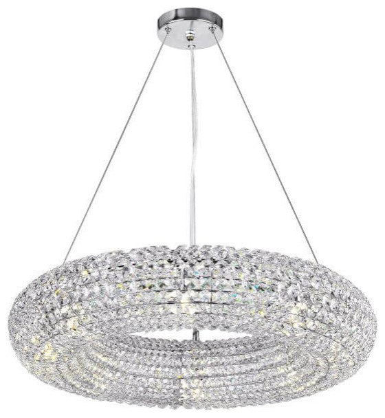 Chandelier, Chrome, 24"