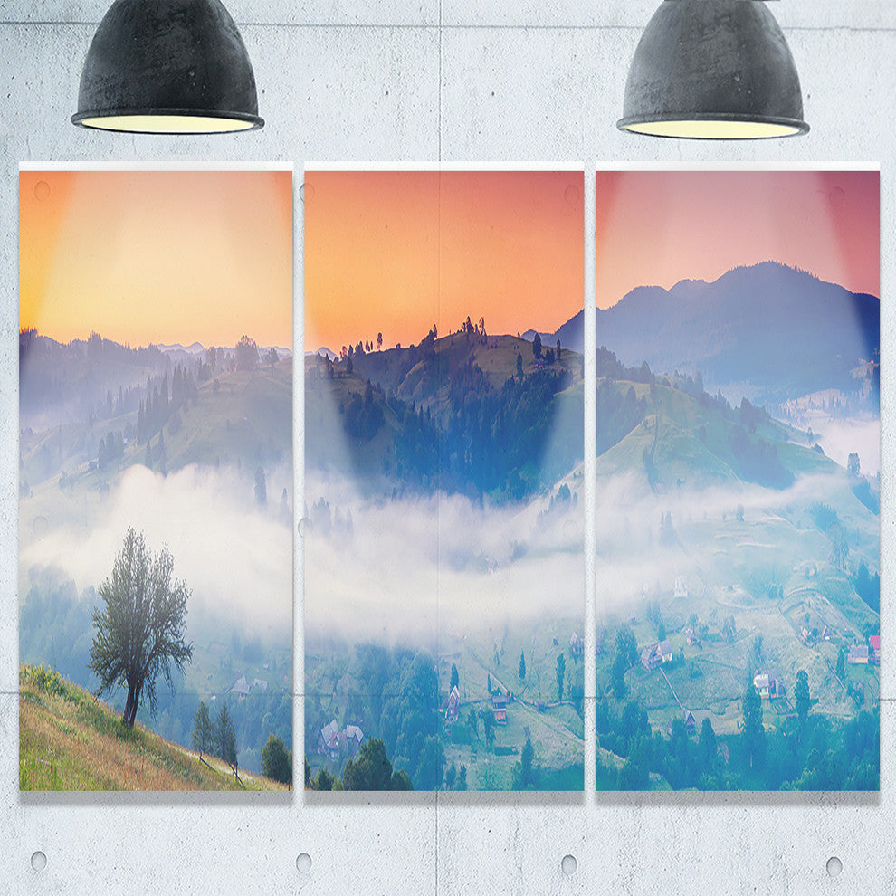 "Fantastic Blue Mountains Panorama" Metal Wall Art, 3 Panels, 36"x28"