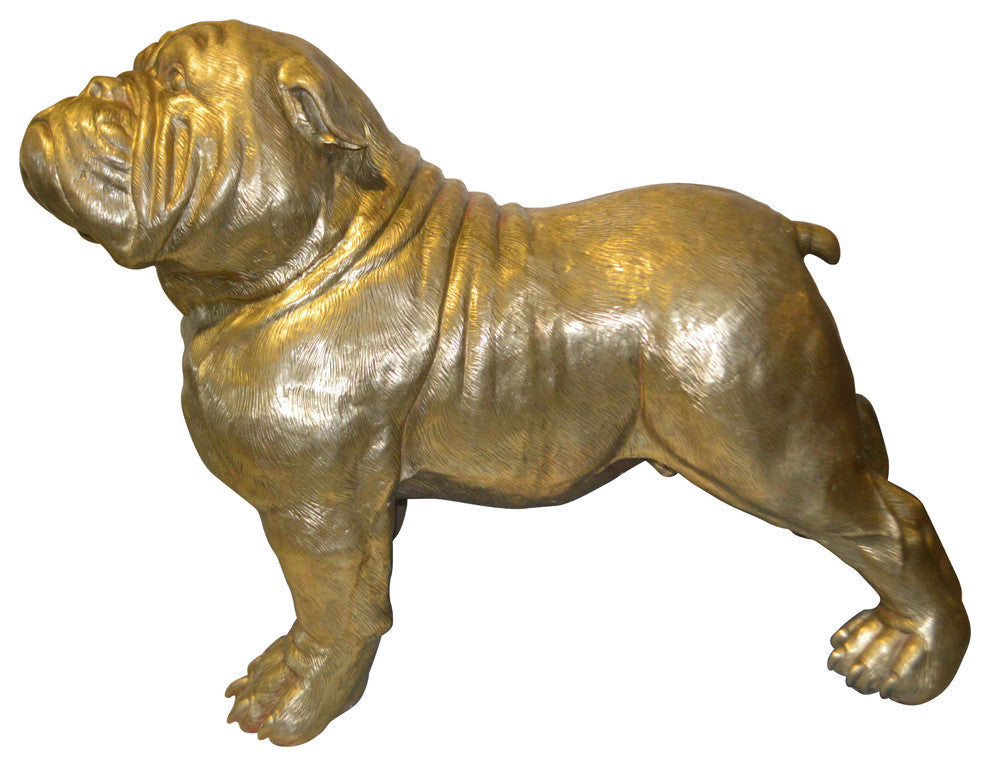 Gold Bulldog Giant Bronze Statue