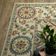 Fabienne Spiral Floral Indoor Ivory/Multi Area Rug, Ivory, 3'3"x5'