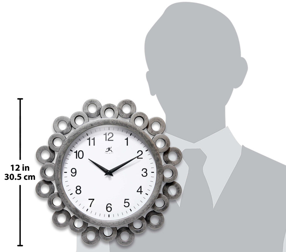 Ellipse 12" Silver Decorative Wall Clock