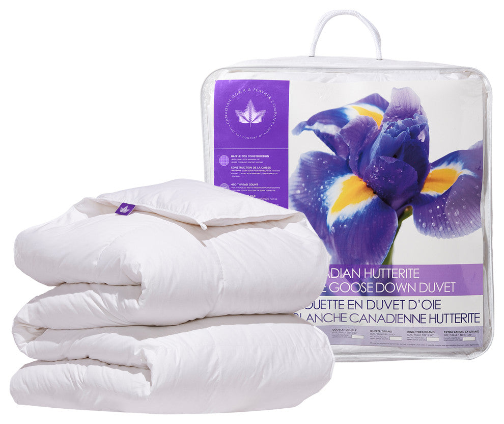 Hutterite Goose Down Comforter, Xl King, Regular Weight
