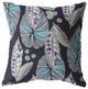 18" Blue Purple Tropical Leaf Suede Throw Pillow