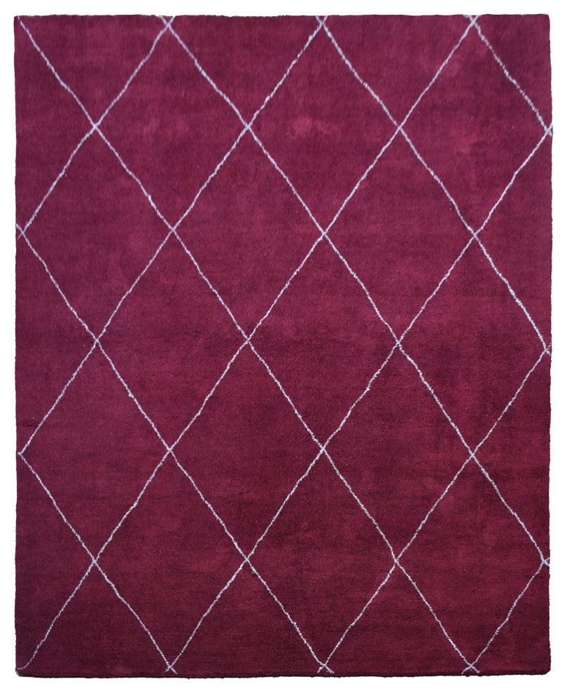 HAND KNOTTED LOOM SILK ECO-FRIENDLY AREA RUGS -8'x10',Rectangle,Red,Contemporary