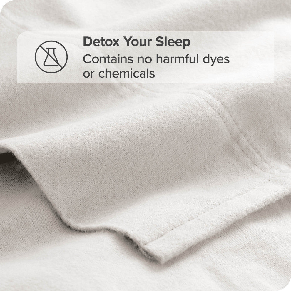 Bare Home Cotton Flannel Sheet Set, White, Twin Xl
